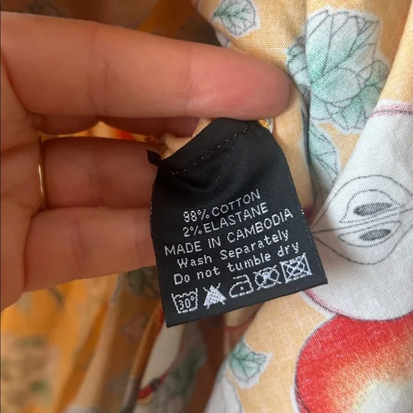 Plus Size Yellow Floral Fruit Fit-and-Flare Dress - Picture 6 of 8